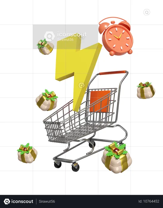 Carrito de compras de Navidad  3D Illustration