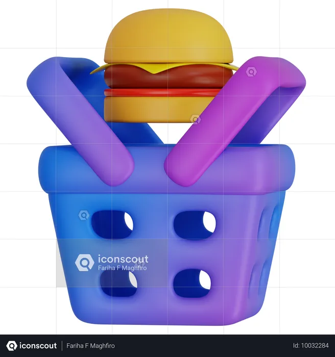 Carrito de comida a domicilio online  3D Icon