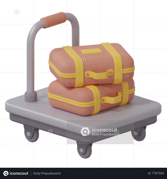 Carrito de equipaje  3D Icon