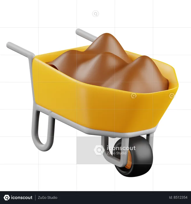 Carrito de jardin  3D Icon