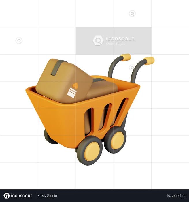 Carrito de paquetes  3D Icon