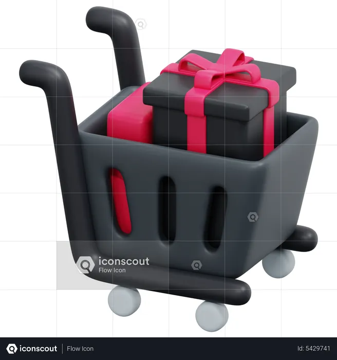 Carrito de compras de regalos  3D Icon