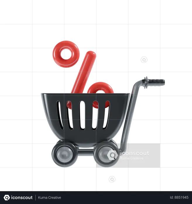 Carro de venta de compras  3D Illustration