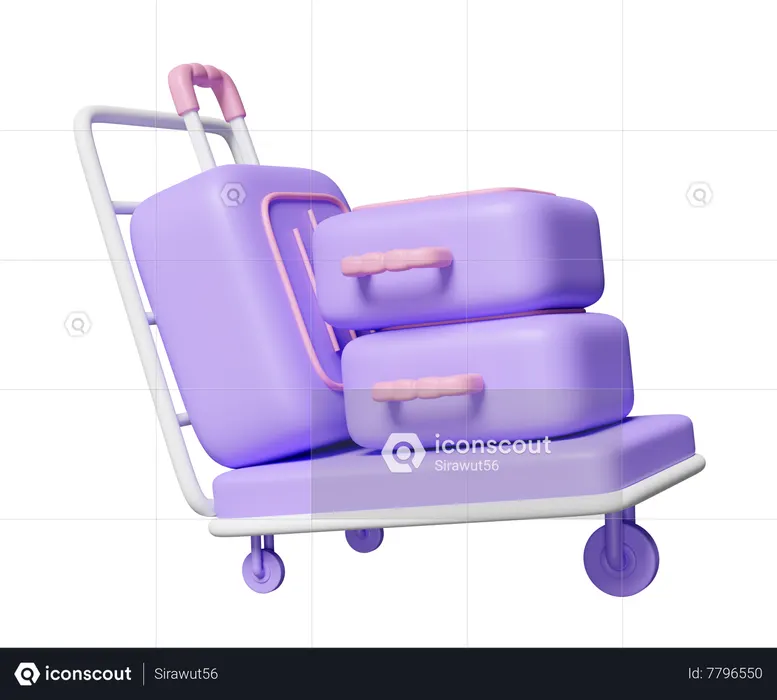 Carro de equipaje  3D Icon
