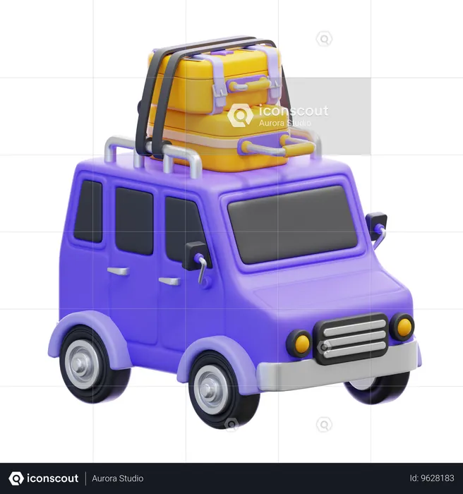 Carro de viagem  3D Icon