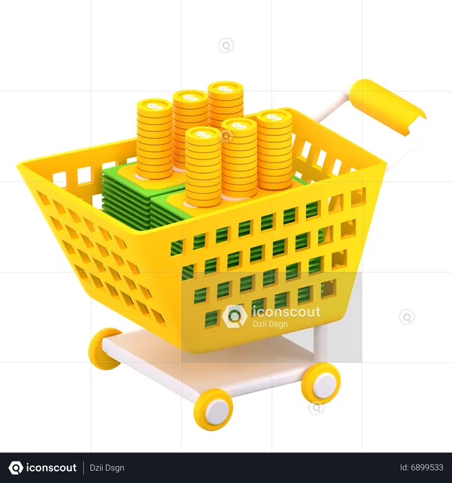 Carrito de dinero  3D Icon