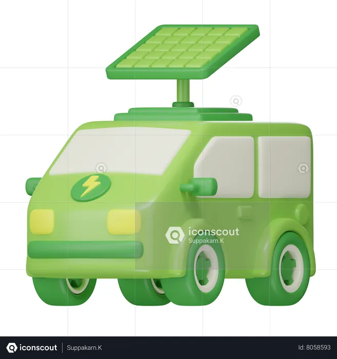 Carro movido a energia solar  3D Icon