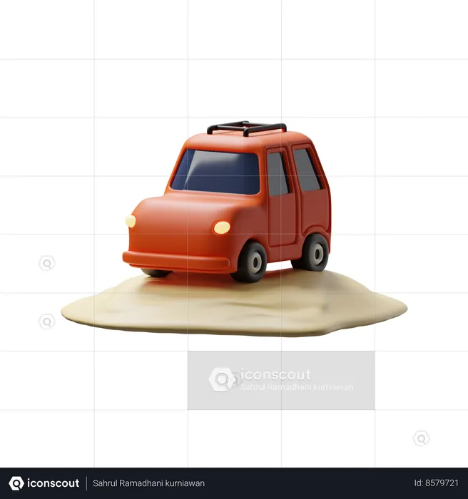 Carro na areia  3D Icon