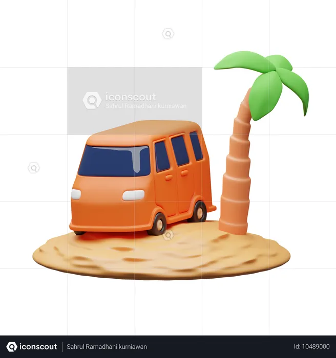 Carro nas férias  3D Icon