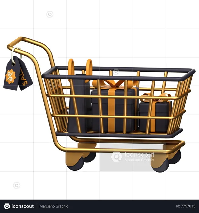 Carro viernes negro  3D Icon