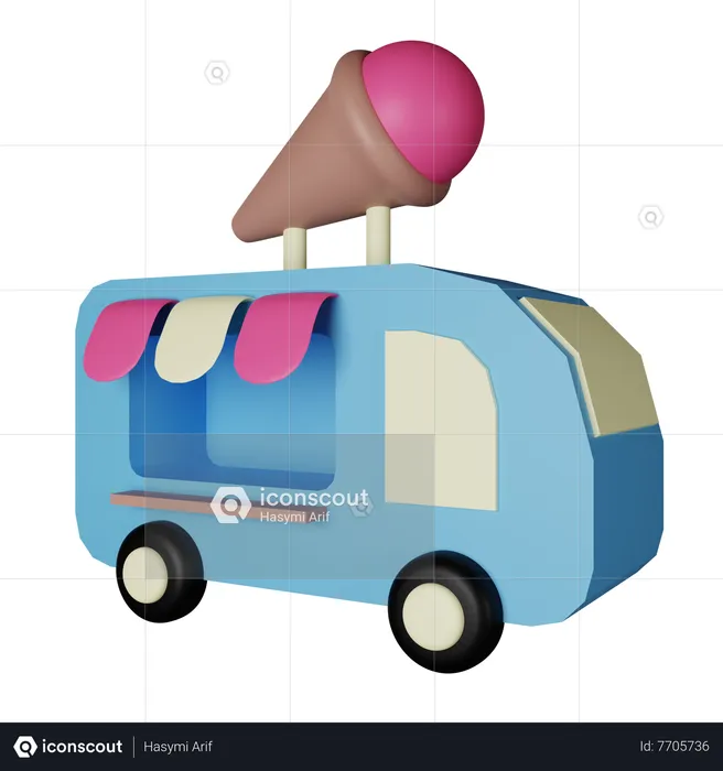 Carro de sorvete  3D Icon