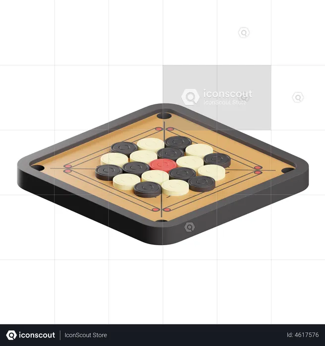 Carrom Board  3D Icon