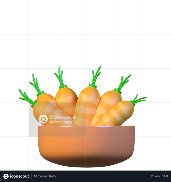 Carrot Basket  3D Icon