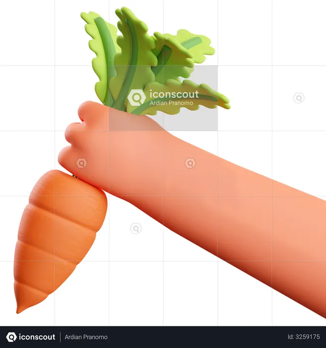 Carrot farming  3D Illustration