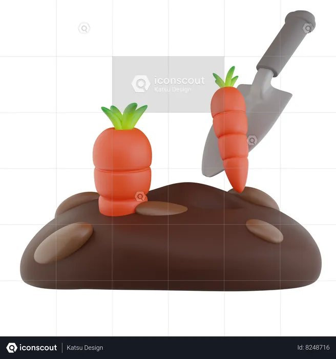 Carrot Farming  3D Icon