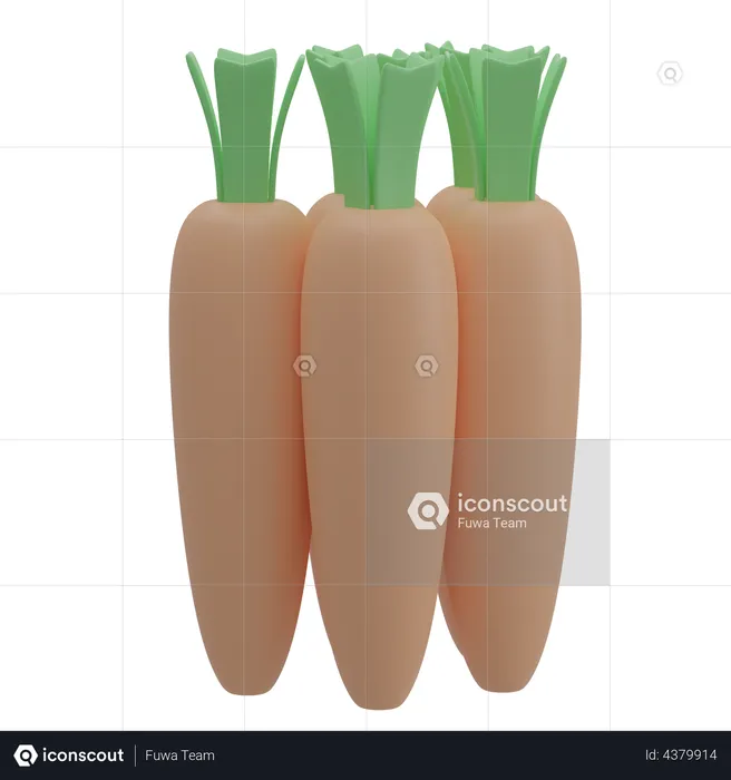 Carrot Farming  3D Illustration