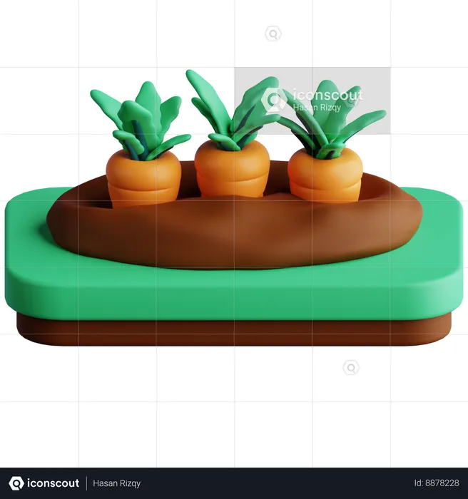 Carrots Farm  3D Icon