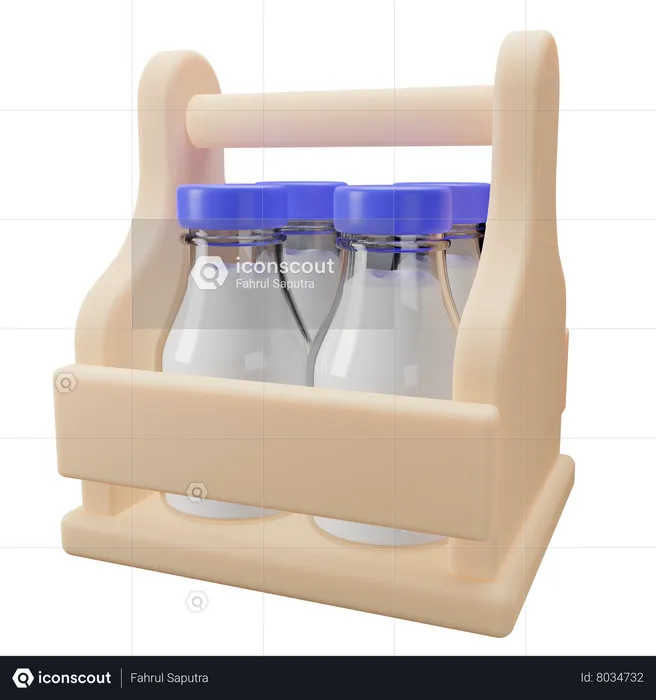 Cart Of Milk  3D Icon