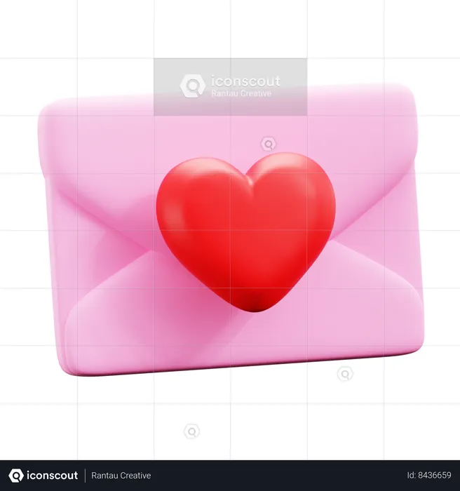 Carta de amor  3D Icon