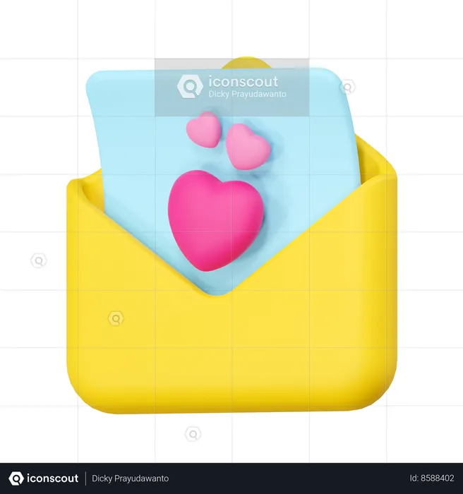 Carta de amor  3D Icon