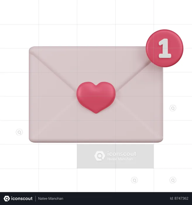 Carta de amor  3D Icon