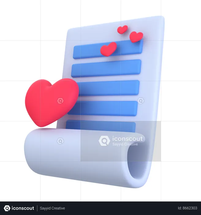 Carta de amor  3D Icon