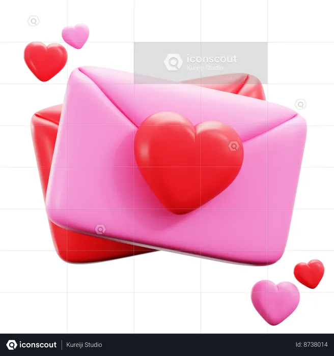 Carta de amor  3D Icon