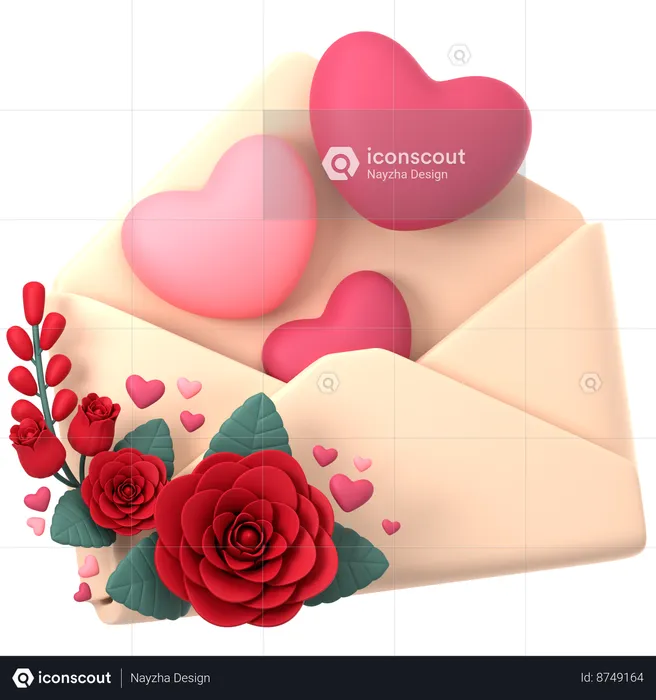 Carta de amor  3D Icon