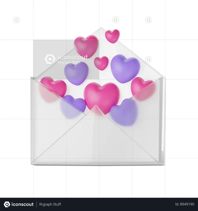 Carta de amor  3D Icon