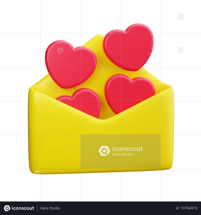 Carta de amor  3D Icon