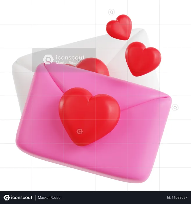 Carta de amor  3D Icon