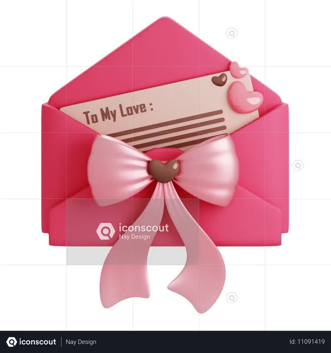 Carta de amor  3D Icon