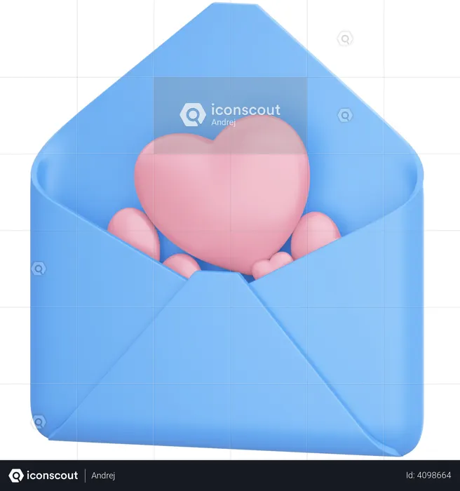 Carta de amor  3D Icon