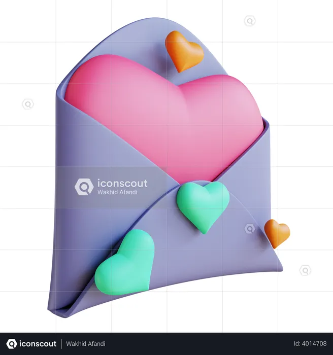 Carta de amor  3D Illustration