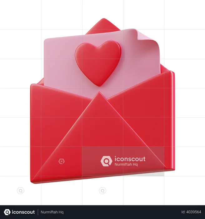 Carta de amor  3D Icon