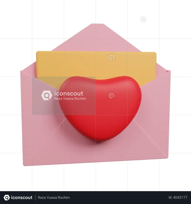 Carta de amor  3D Illustration