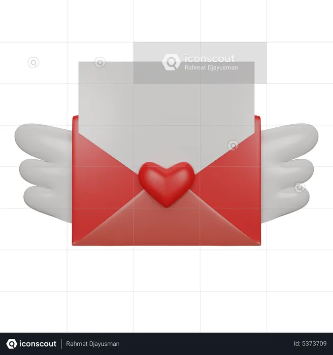 Carta de amor  3D Icon