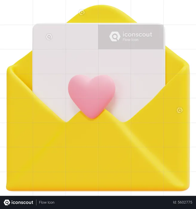 Carta de amor  3D Icon