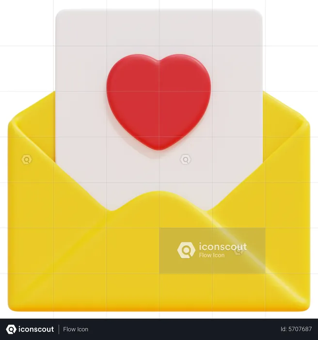 Carta de amor  3D Icon