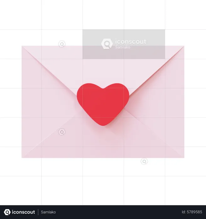 Carta de amor  3D Icon