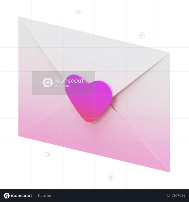 Carta de amor  3D Icon