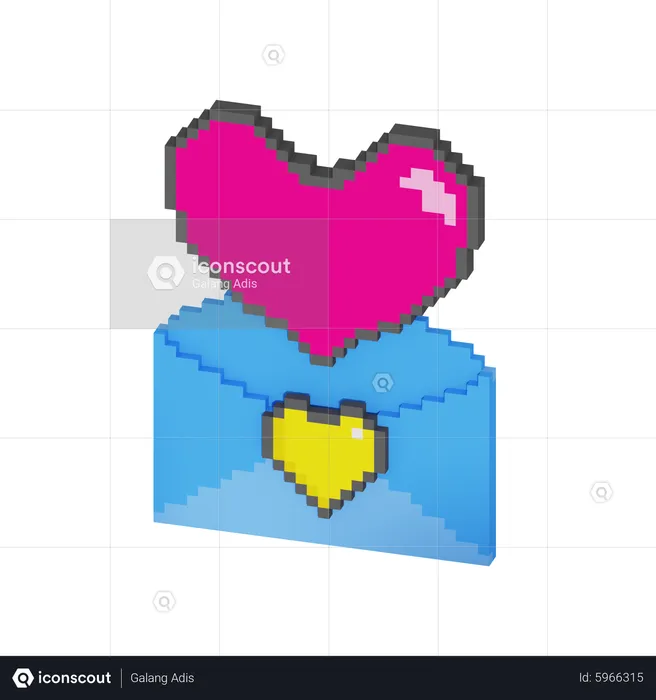 Carta de amor  3D Icon