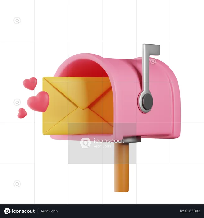 Carta de amor  3D Icon