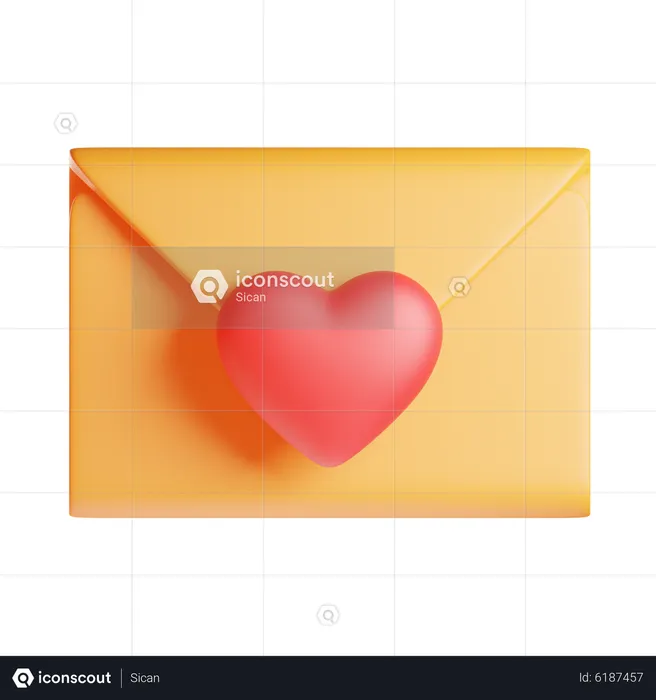 Carta de amor  3D Icon