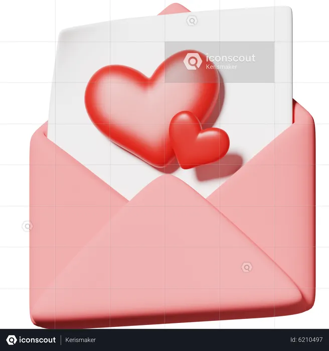 Carta de amor  3D Icon