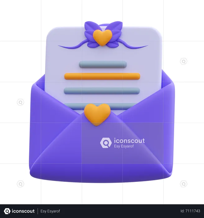 Carta de casamento  3D Icon