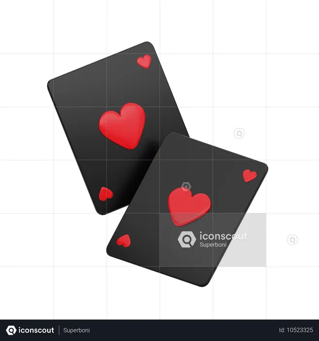 Carta de póquer de corazones  3D Icon