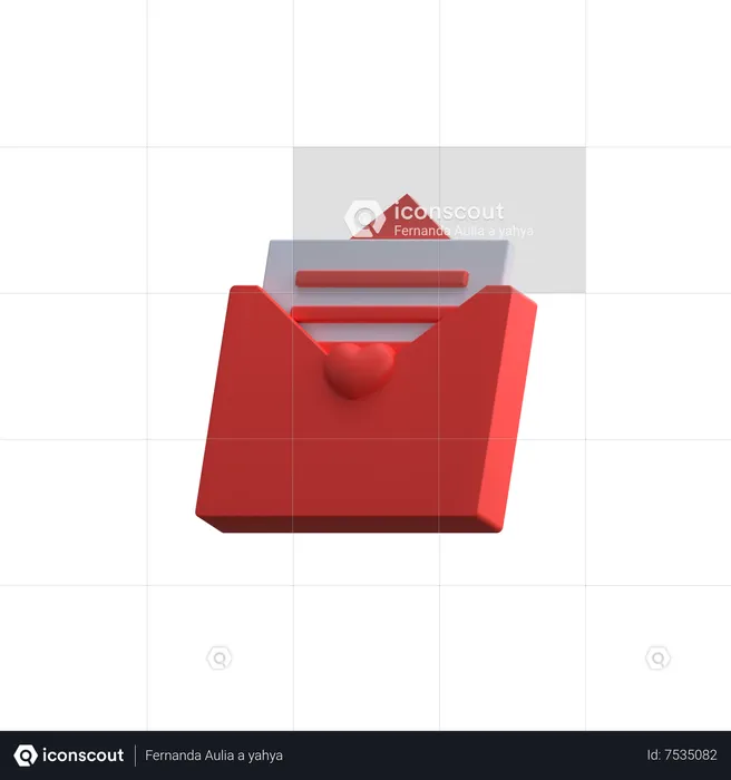 Carta dos namorados  3D Icon