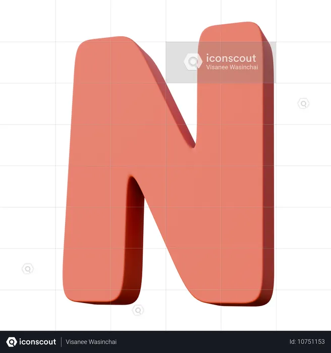 Letra n  3D Icon