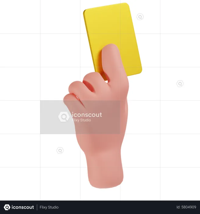 Cartão amarelo  3D Icon